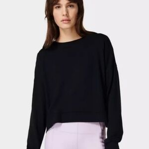 Sweaty Betty Sweatshirt XS Black Athleleisure  Oversized Boxy